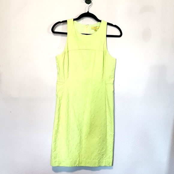 Banana Republic Milly Collection Yellow Jacquard Sheath Mini Dress Size 6 - Picture 10 of 10